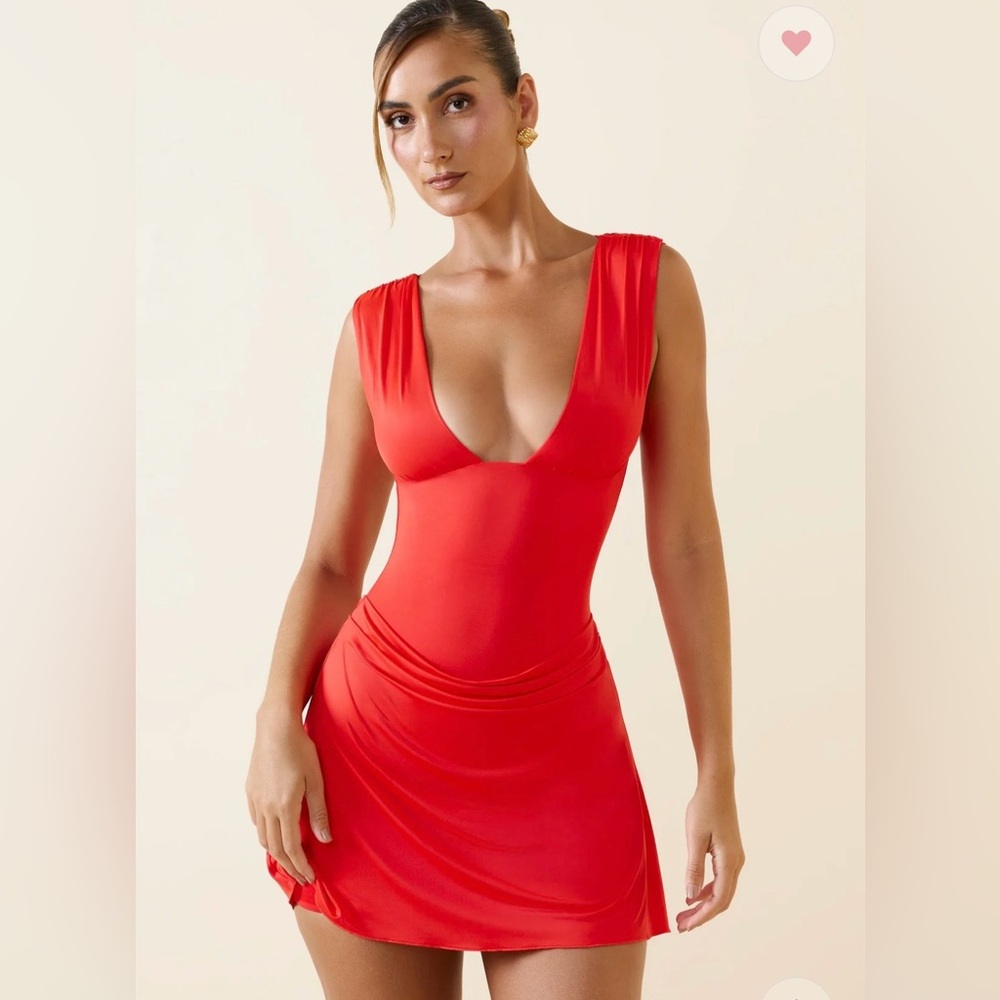 Oh Polly Stunning Red Plunge Dress